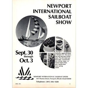 1971 Newport International Sailboat Boat Show Vintage Print Ad Nautical Wall Art